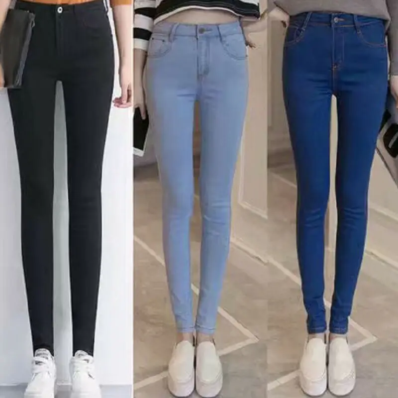 

Women High Waist Skinny Slim Jeans Denim Pants Jegging Casual Trousers Bottom Super Stretchy Jeans