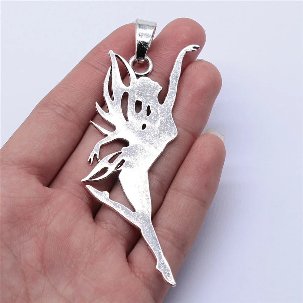 

WYSIWYG 1pcs 87x30mm Antique Silver Color Dancer Elf Charms Pendant For Jewelry Making DIY Jewelry Findings