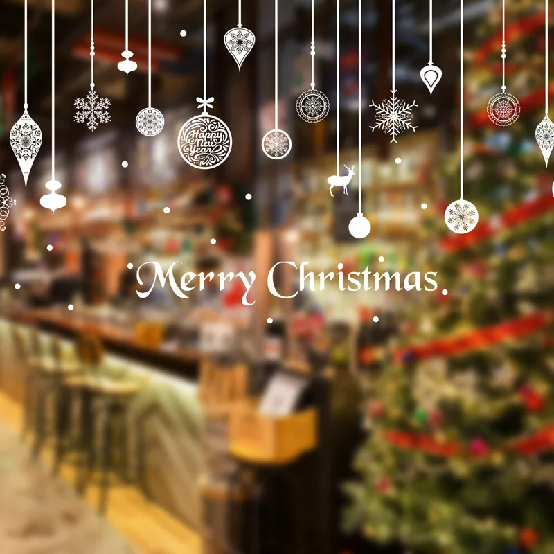 

New Wall Stickers Christmas Decorative Stickers Shop Doors and Windows Foreign Trade Popular Style Festive Wallpaper