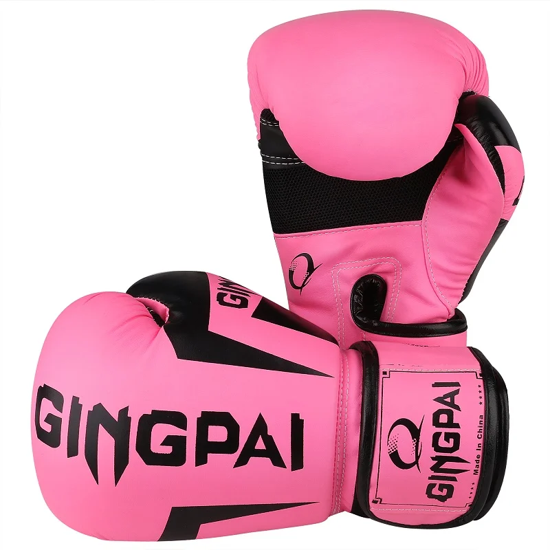 Good Quality Black Adult Kick Boxing Gloves Muay Thai Luva De Boxe Training Fighting Men Women Boxing Gloves Grappling MMA Glove