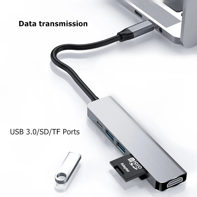 TRUMSOON Thunderbolt 3 Type C к HDMI-совместимый USB 0 SD TF кардридер адаптер концентратор для Macbook