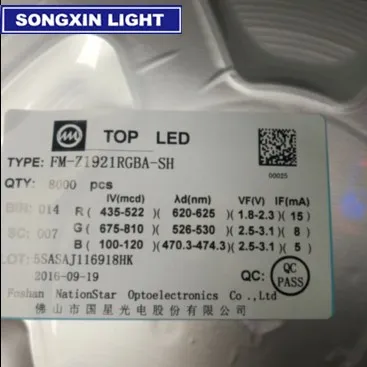 1000 шт 1921 RGB мощность Топ 2020 2121 SMD SMT PLCC 2 светодиодный общий анод красный зеленый