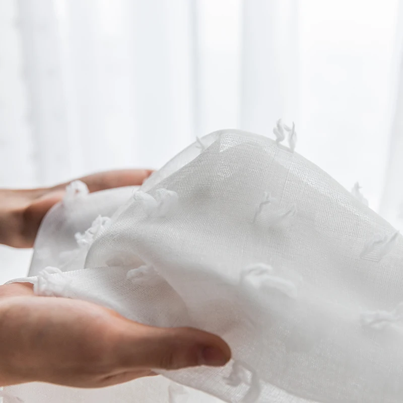 Милые белые тюлевые занавески для гостиной на дверь оконные однотонная