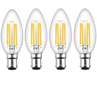 pack of 4 led candle filament light bulbs dimmable b15 sbc bayonet 4w ba15d vintage warm white 2700k 40w replacement