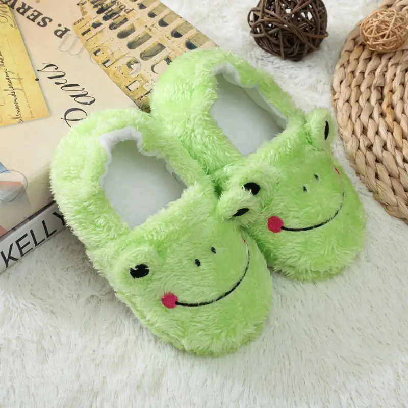 Winter Frog Slippers Warm Toddler Baby Children Boys Girls Kids Soft Sole Cotton Shoes Anti-Slip Lovely Cute Cartoon Design | Детская