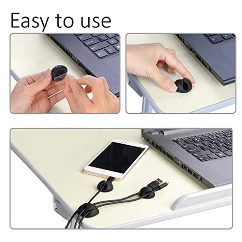 Органайзер для кабелей USB 30 шт. силиконовый зажим проводов офиса рабочего стола