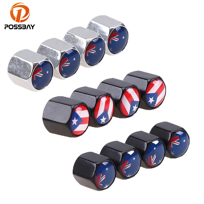 Колпачки клапанов автомобильных шин POSSBAY 4 шт./компл. Пылезащитная крышка