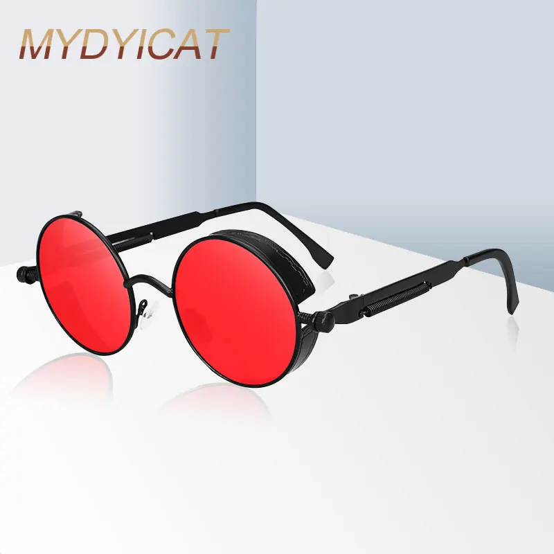 Мужские и женские очки в металлической круглой оправе Винтажные Солнцезащитные