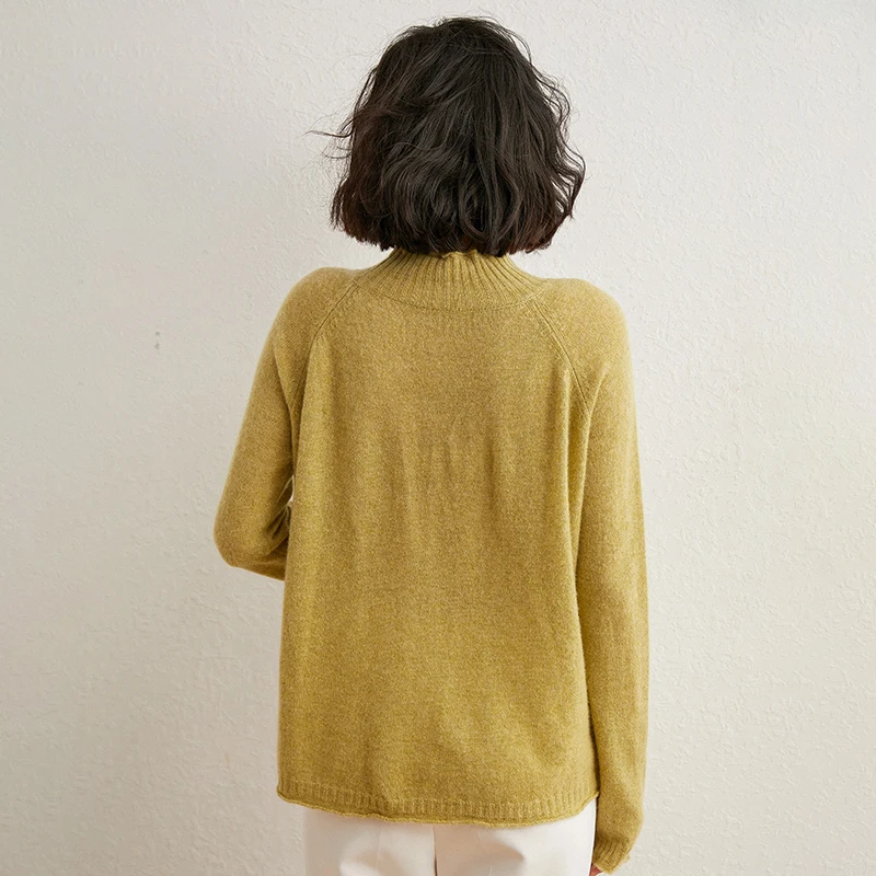 

Women Half Turtleneck Sweater 2020 New Autumn Winter Solid Cashmere 100% Sweaters And Pullovers Female Long Sleeve Jumper Women