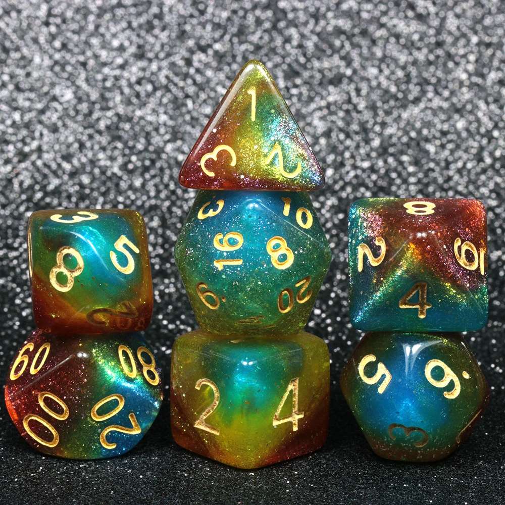 Супер Вселенная Галактика игральные кости DND набор D4-D20 Подземелья и Драконы РПГ лучшие подарки 8 цветов на выбор игра в кости