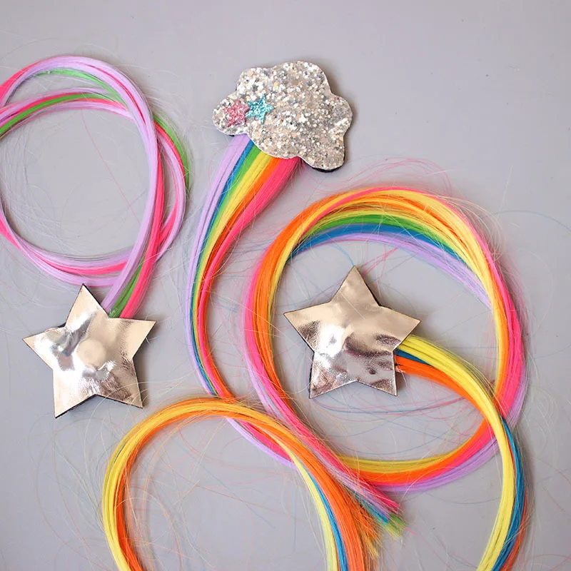 Разноцветные заколки для волос с единорогом девочек Детские блестящие Милые
