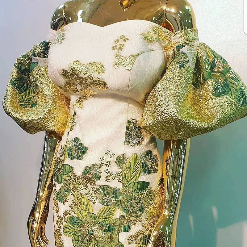 Нигерийская кружевная ткань 2020 Высококачественная вышитая Золотая линия