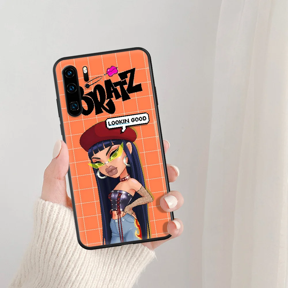 

Fashion Brand Doll Bratz Phone Case For Huawei P Mate Smart 10 20 30 40 Lite Z 2019 Pro black Prime 3D Cell Painting Shell