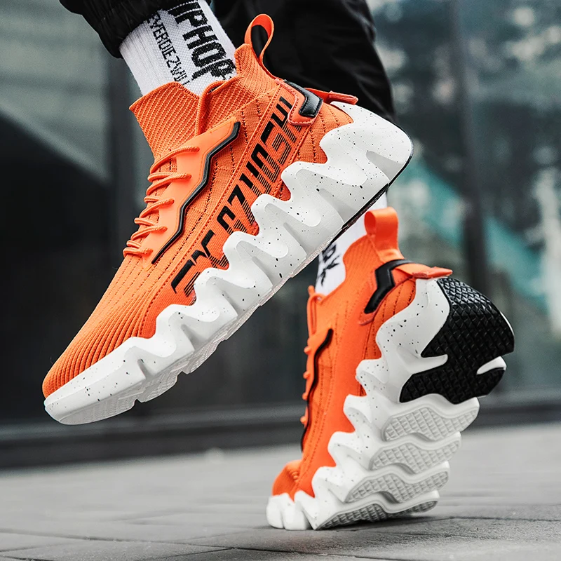 Мужская повседневная обувь с толстой подошвой дышащие сетчатые кроссовки