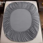 Мягкая простыня из 100% хлопка с эластичными лентами, Нескользящие регулируемые Наматрасники для односпальной и двуспальной кровати 160180200