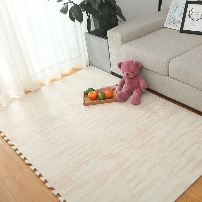 Imitation Wood Floor 30X30cm White Furniture Kids Play Mat Indoor Playing Game EVA Home Children Room Bedroom | Дом и сад