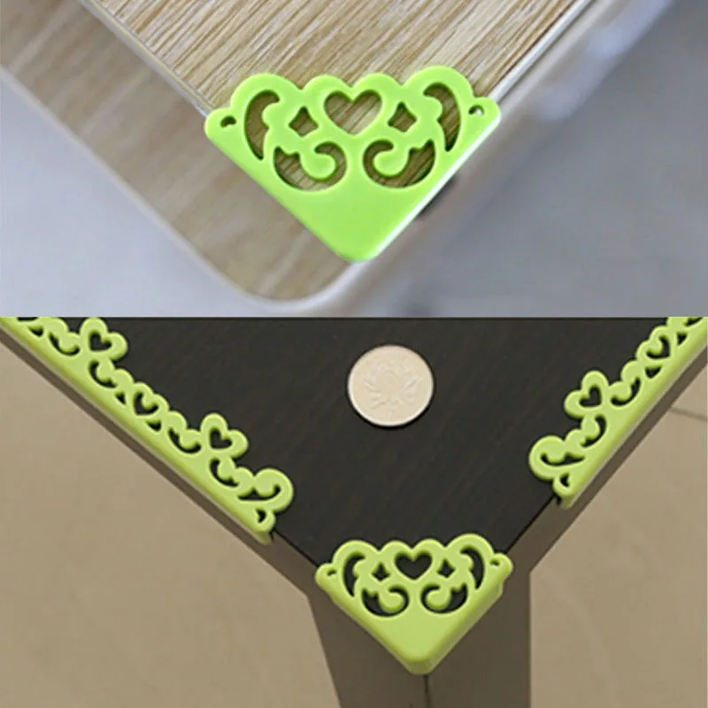 Protector de esquinas de seguridad para beb&eacute;s y ni&ntilde;os, Protector de bordes de seguridad suave con patr&oacute;n de flores huecas, para mesa y escritorio, 4 unids/lote-1