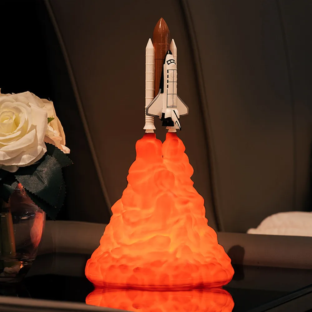 2019 новейшая дропшиппинг 3D печать космический челнок лампа перезаряжаемая