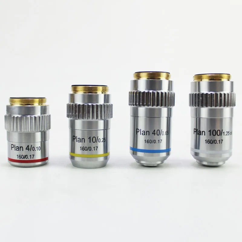 Новый ахроматический объектив 4X10X40X100X высококачественный Биологический