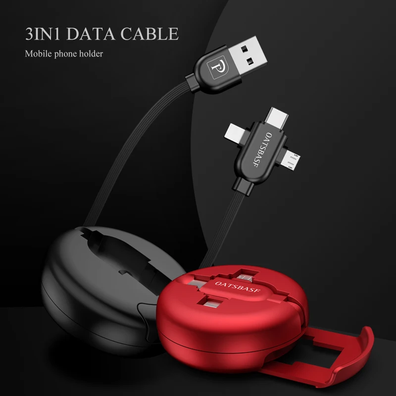Oatsbasf usb type c iphonexr 3 в 1 micro кабель зарядное устройство xiomi oneplus 6t hua wei xiao mi redmi note 7