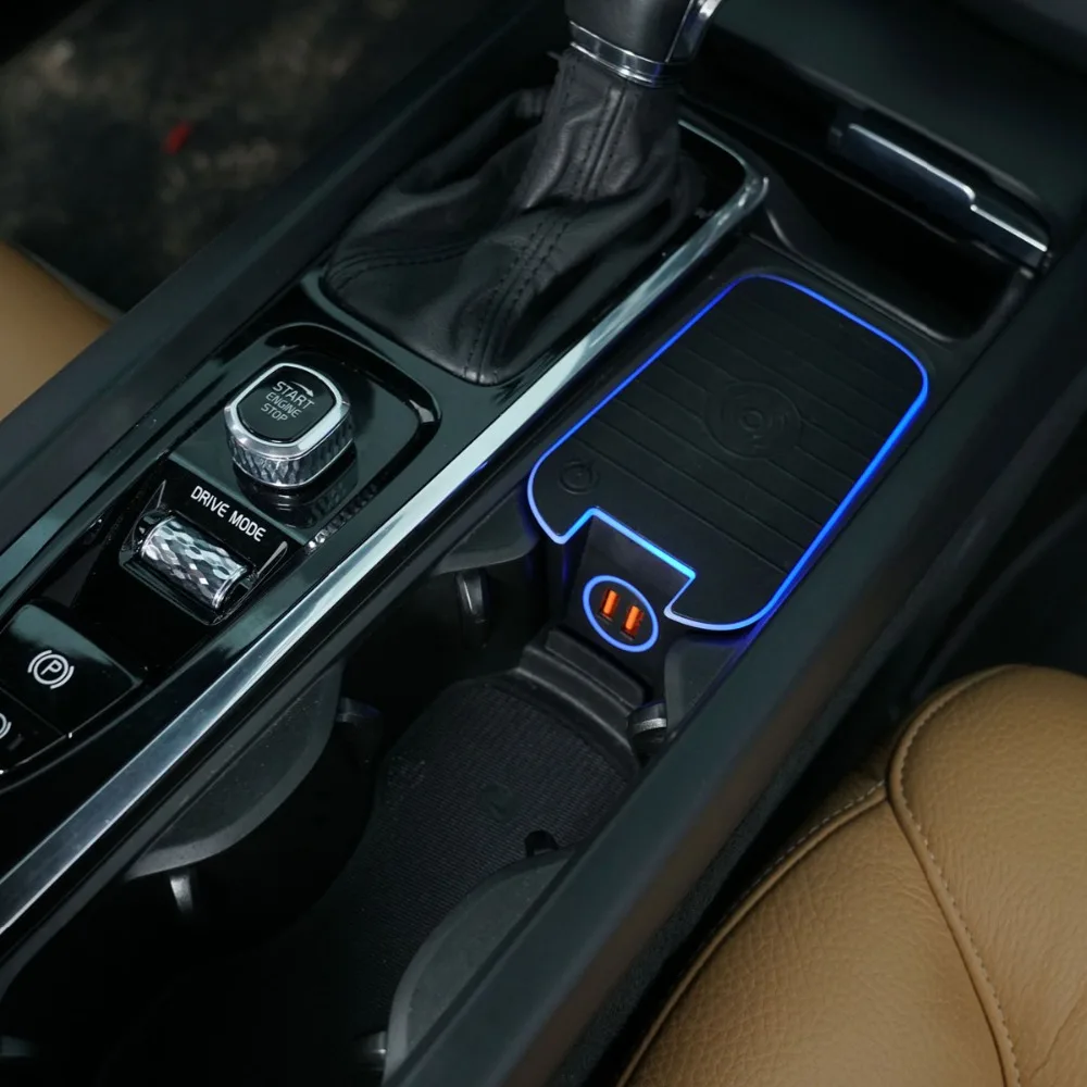 Беспроводная зарядка QC3.0 Quickcharge Беспроводное зарядное устройство двойной USB Plug& Play для SPA Volov XC60 XC90 S90 V90 V60