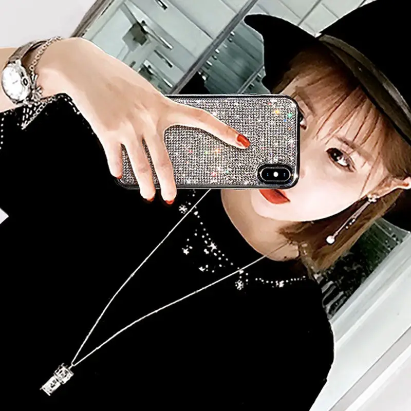 Стразы шикарные бриллианты блестящий чехол для iphone X XS XR Max 7 8 Plus 6 6S Мягкий