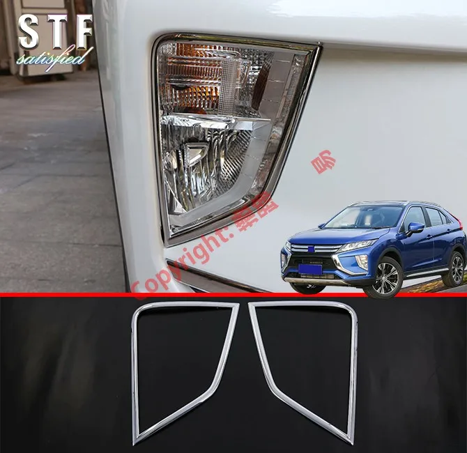

ABS Chrome Front Fog Light Lamp Cover Trim Molding Bezel Garnish For Mitsubishi Eclipse Cross 2018 2019
