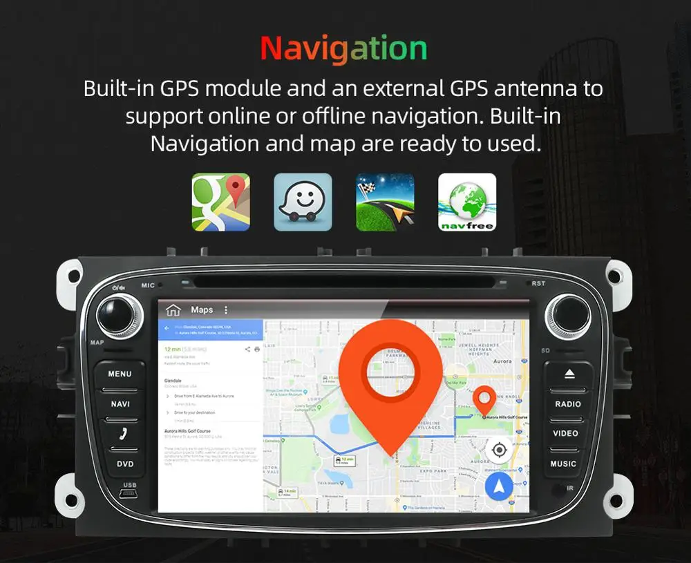 Автомагнитола 2 Din Android 10 мультимедиа радио GPS навигация DVD автомагнитола для Ford Focus