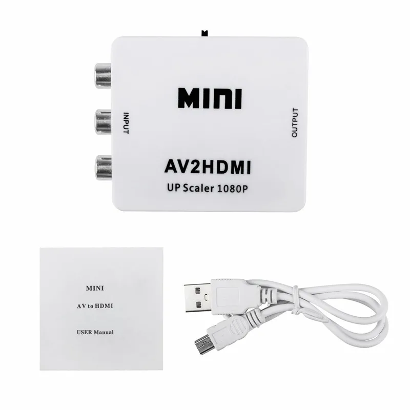 RCA к HDMI Mini 1080P композитный CVBS AV видео аудио конвертер адаптер Поддержка PAL NTSC3.58