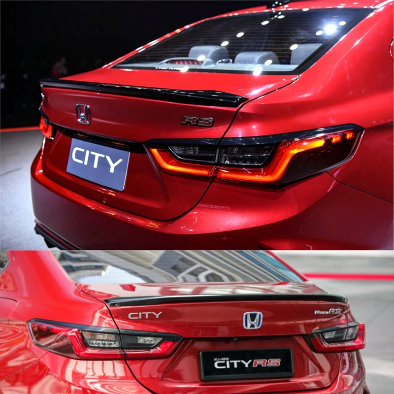 

Для новых Honda City спойлер RS Стиль 2020 2021 автомобильное украшение в виде хвостового крыла ABS пластик Неокрашенный Грунтовка задний багажник спо...
