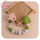 Соска-пустышка XCQGH для новорожденных, Буковые деревянные бусины, поводок для прорезывания зубов