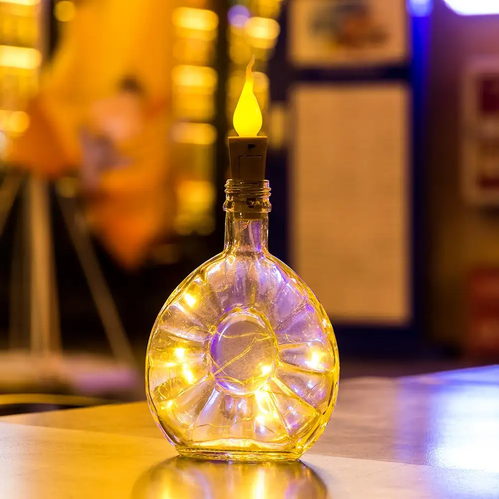 1 шт. 2 м 20LED праздник освещение струна свеча беспламенный инструмент для установки пробок в бутылки сказочные гирлянды DIY Мини пламя пробки свет для домашнего декора