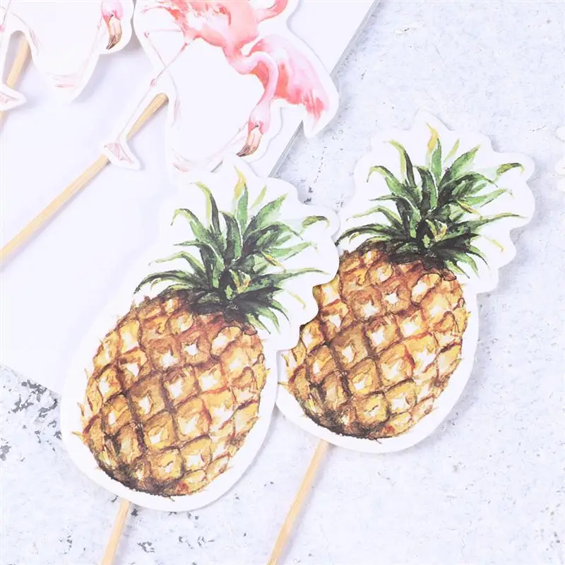 12 шт Фламинго кекс топперы выбирает ананас монстра торт Топпер акварельные