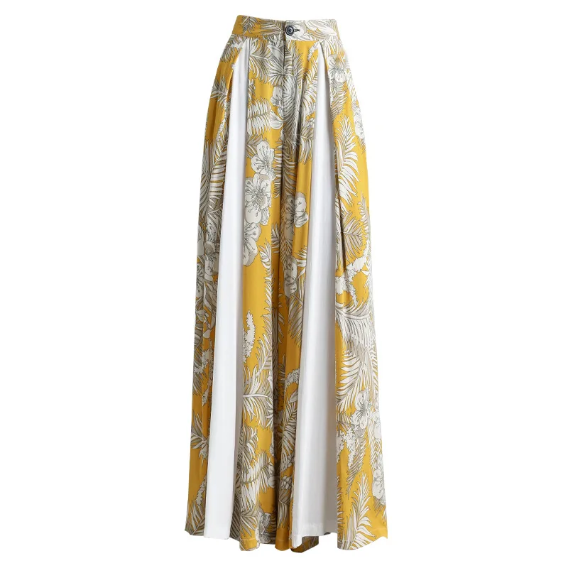 

Women's pants loose waist around the fork irregular wide-legged pants