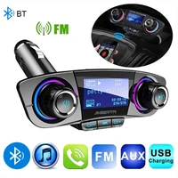 multifunction car mp3 player handsfree calling fm transmitter wireless bluetooth compatible radio adapter usb car charger player