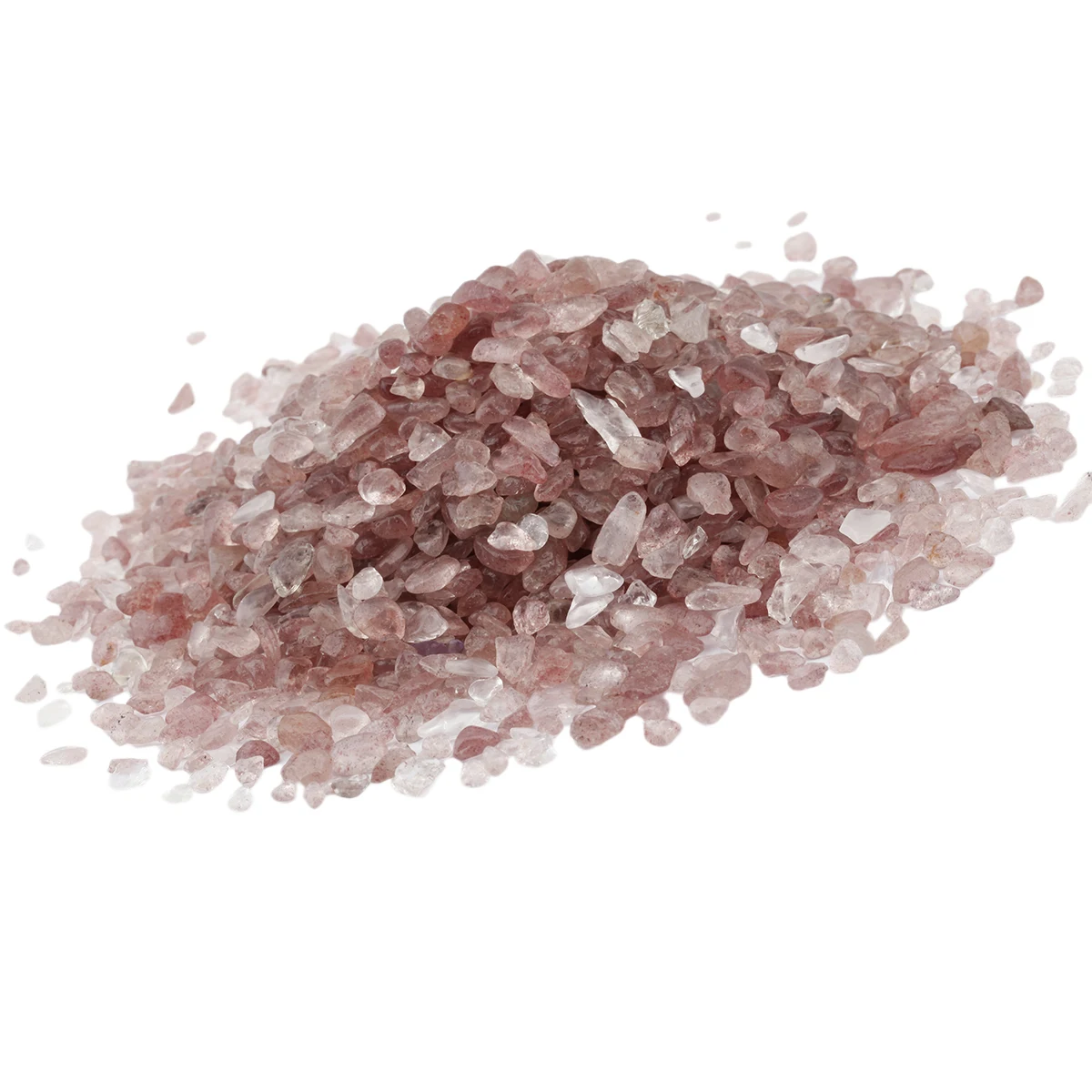 460g Strawberry Quart Crystal Tumbled Stone Chips Crushed Pieces Irregular Stones Beads Jewelry Accessory For Making Decoration