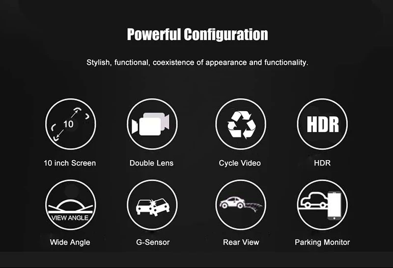 10 &quotHD 1080P Двойной объектив Видеорегистраторы для автомобилей Android 4G зеркало