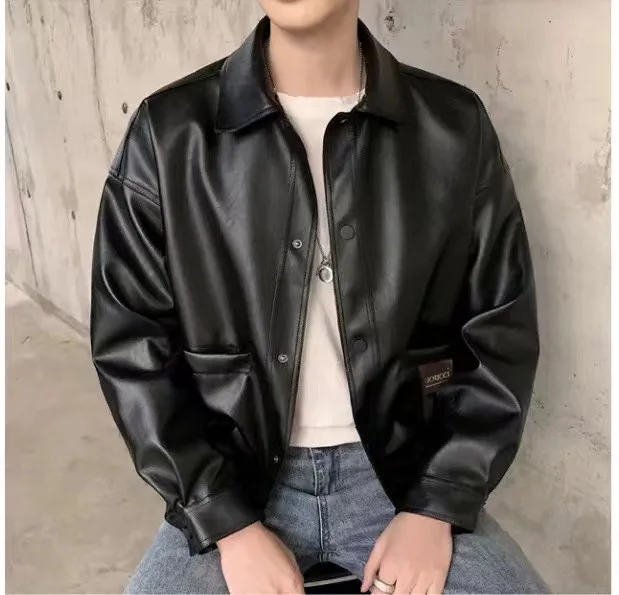 

Autumn 2020 new Men's leather Topcoat cattle hide Handsome heavy Lapel coat Autumn and winter Very fashionable