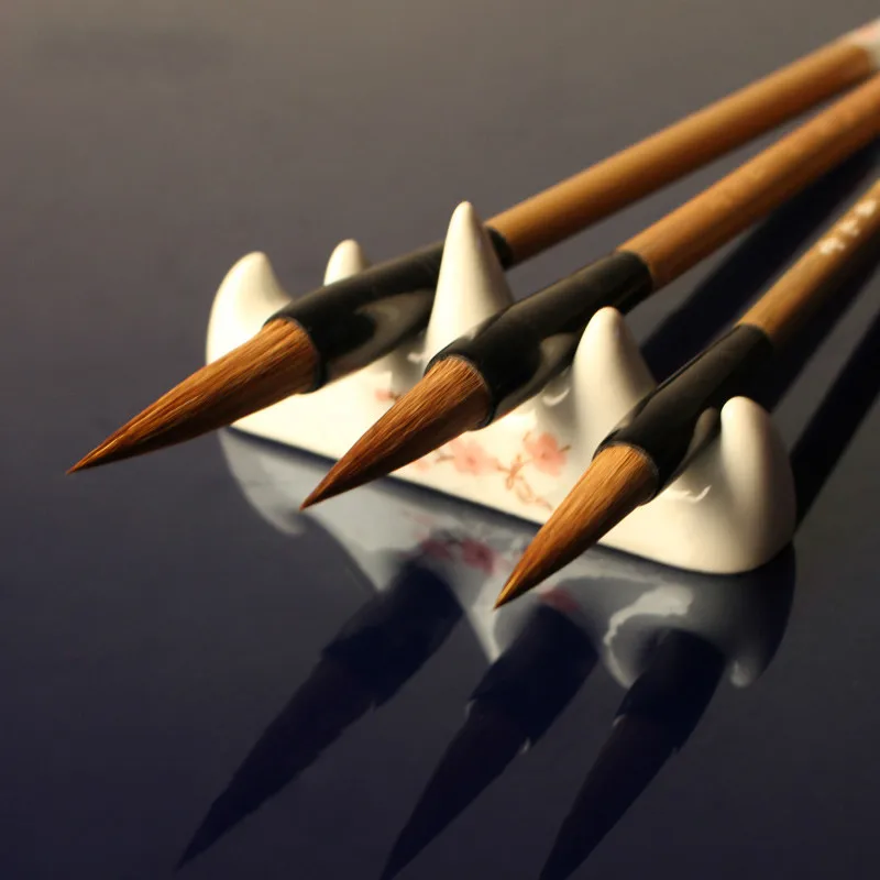 3pcs Chinese Painting Writing Brush Set Beginner Medium Regular Script Handwriting Practice Calligraphy Caligrafia Craft Supply