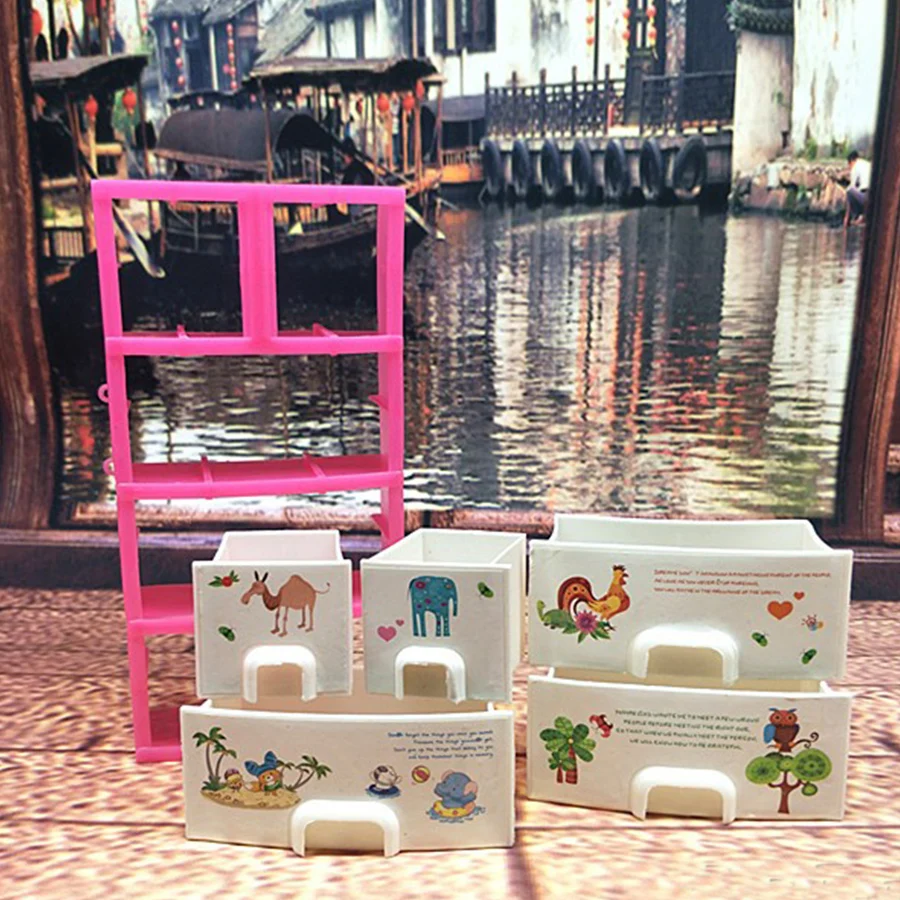 Розовый кукольный гардероб домик мебель пластиковый шкаф для хранения