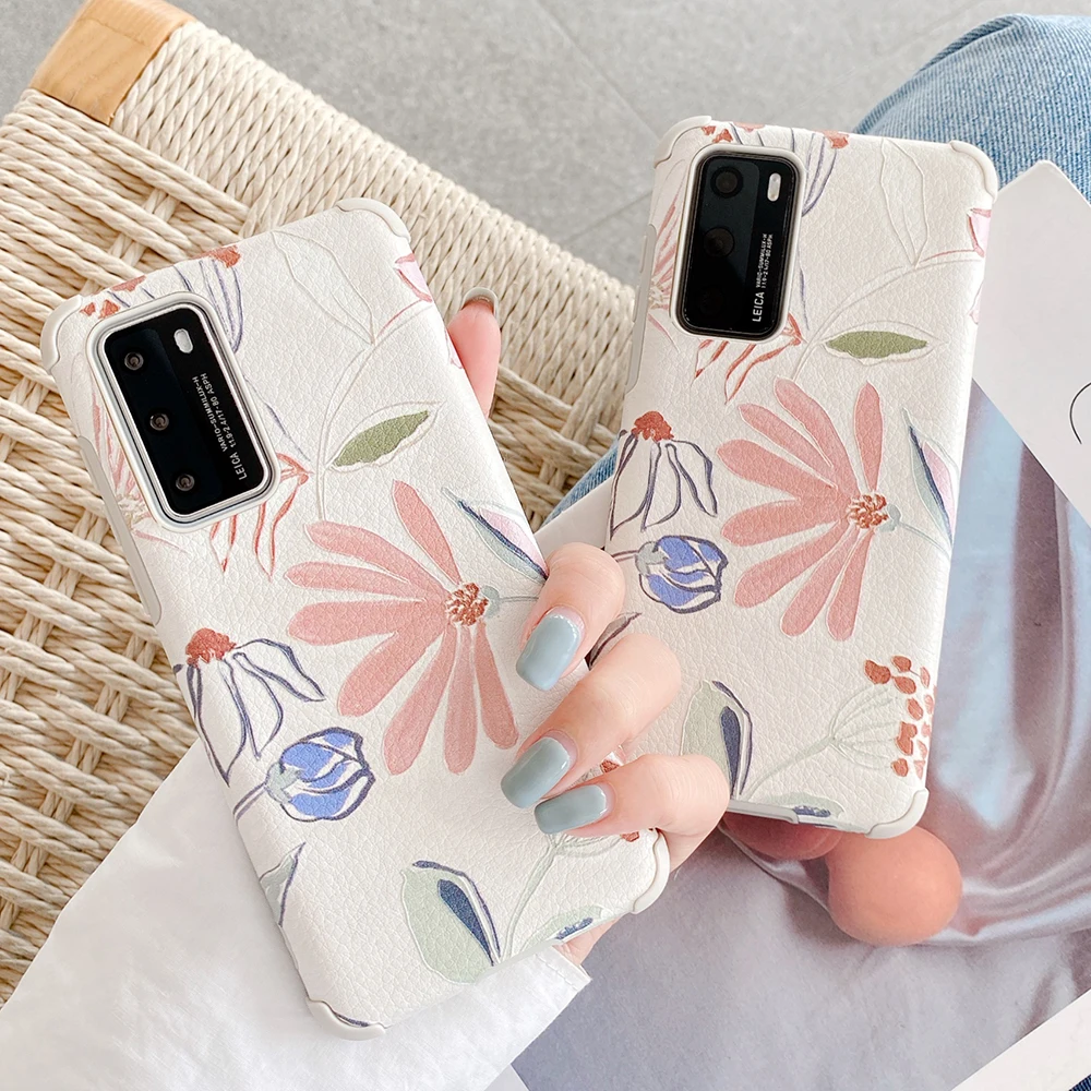 Винтажный цветочный чехол LOVECOM в Корейском стиле для телефона Huawei P40 P30 Pro Mate 30 Nova 7 6