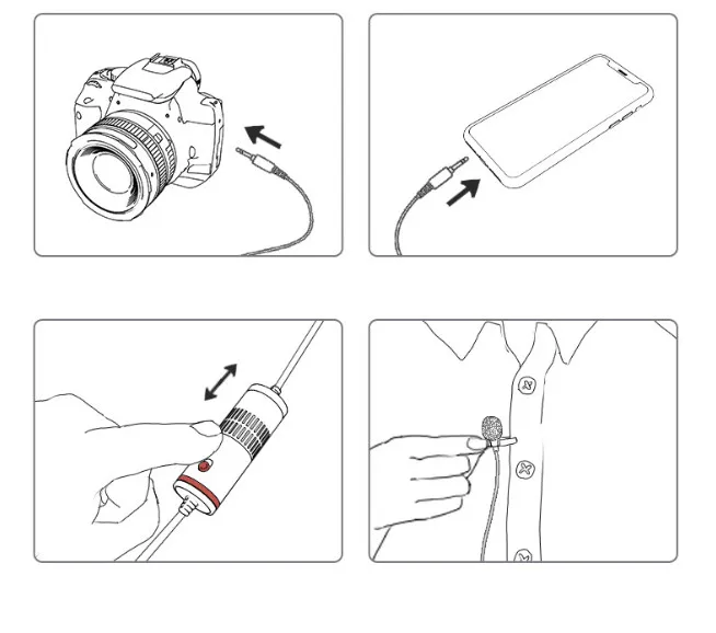 Микрофон для телефона петличный микрофон с отворотом конденсаторный xiaomi