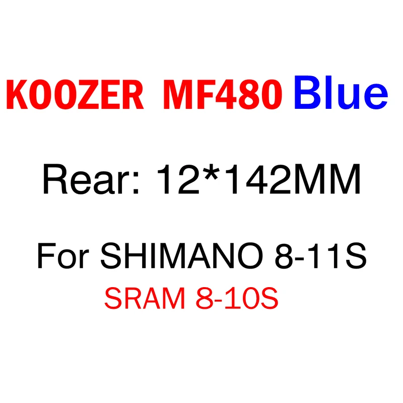 KOOZER MF480 передняя, Задняя Ступица набор 2/4 подшипники 24T трещотка 32 отверстия быстросъемные через ось горный велосипед ступицы для 8 9 10 11S - Цвет: Blue 12x142mm rear