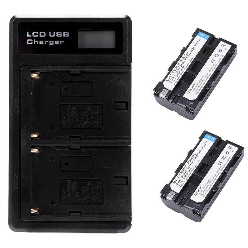 Горячее предложение-2 шт. Np-F550 батарея и ЖК-Двойной аккумулятор Usb зарядное