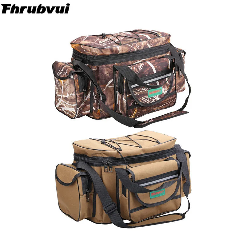 

Waterproof Fishing Bag Large Capacity Multifunctional Lure Fishing Tackle Pack Outdoor Shoulder Bags 50*27*28cm