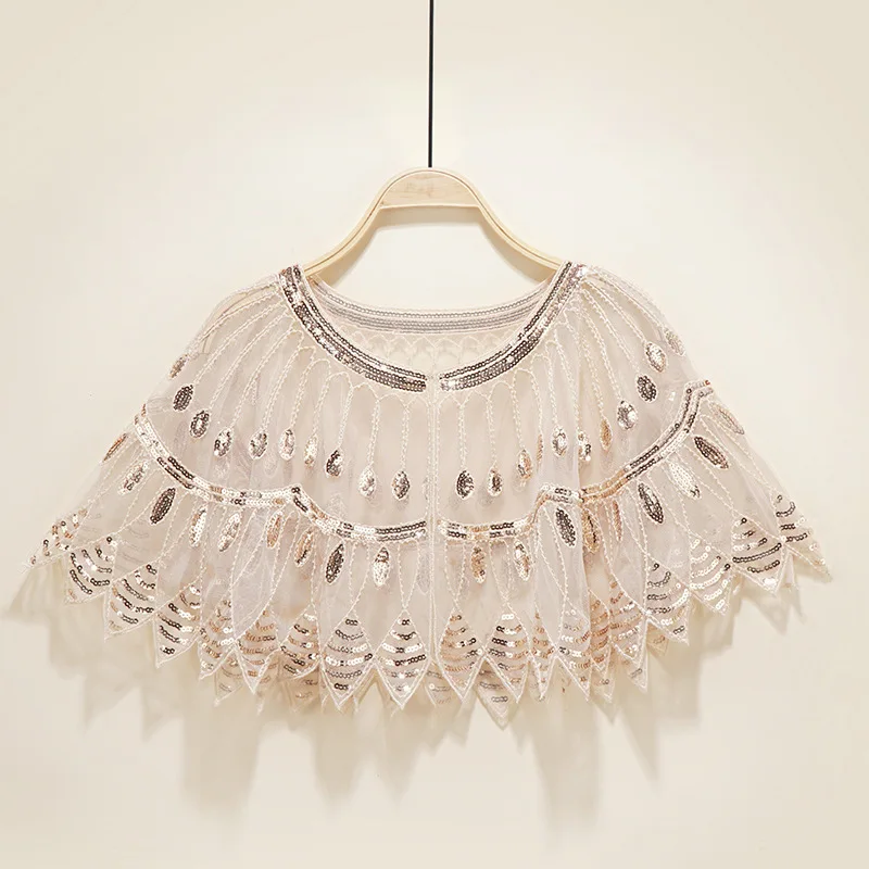 Женские шарфы 1920s Цветочная вышивка женская накидка для вечевечерние в стиле