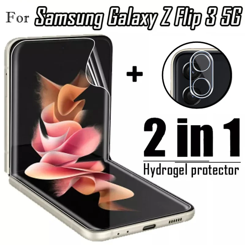 

Гидрогелевая пленка 2 в 1 для Samsung Galaxy Z Flip 3, пленка на передний экран с защитой от царапин и объектив камеры для Galaxy Z flip3