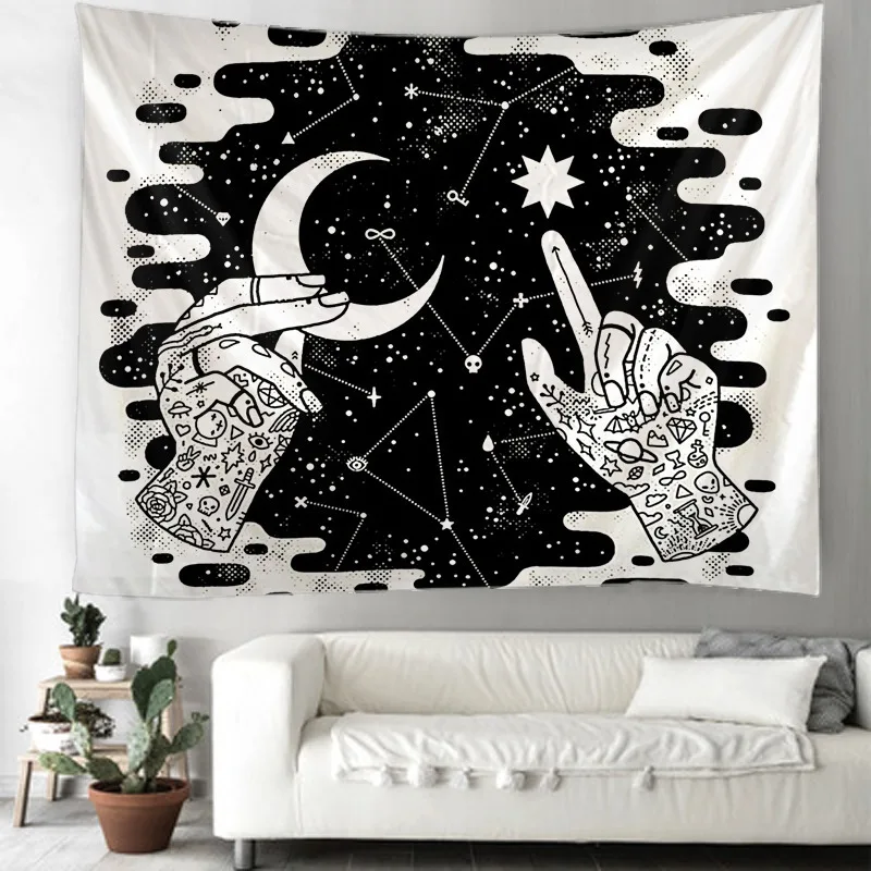 

Moon Star Tapestry Mandala Hippie Macrame Wall Hanging Boho Decor Witchcraft