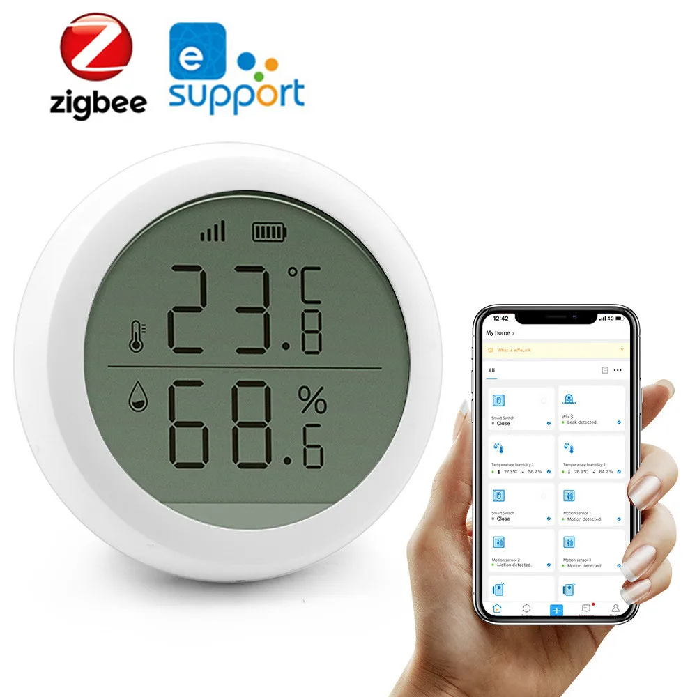 

Умный датчик температуры и влажности ZigBee EWelink, термометр, гигрометр с приложением