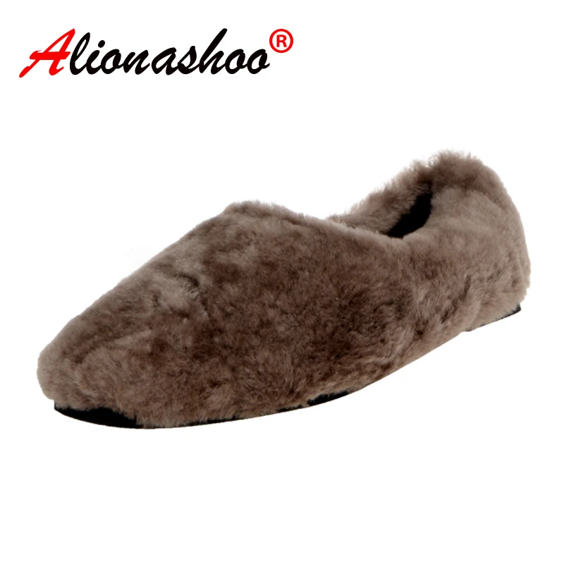 Женские лоферы на плоской подошве с мехом цвет коричневый белый роскошная